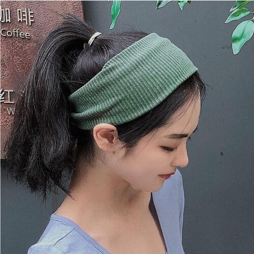 Sports Knitted Headband Korean Version Simple Women Solid Color Sweat-absorbent Fitness Yoga Headband