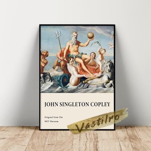 John Singleton Copley Museum Exhibition Poster, The Return Of Neptune Wall Art, John Copley Retro Figure Portrait Wall Painting