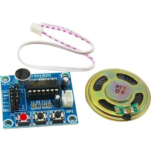 Glyduino ISD1820 Recording Voice Module Voice Recording Sound Module DIY Module Board with Microphones Free 0.5W Speakers