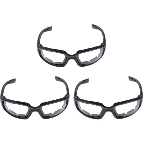 3x Motorcycle Riding Glasses Goggles UV Protection Windproof Motocross Sunglasses with Clear Lens for Outdoor Cycling Driving