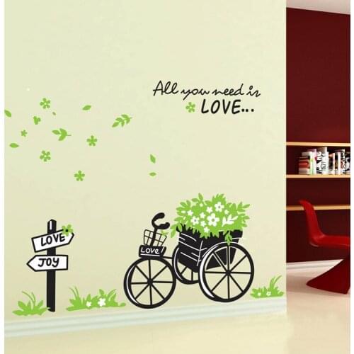 Green Car Wall Stickers For Bedroom Sofa Corridor Decoration Removable Stickers Wholesale
