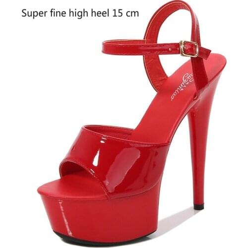 Women Sexy Show Sandals 15 CM High Heels Sexy Platform Color Sandals Party Club Shoes Women Extra Large 44