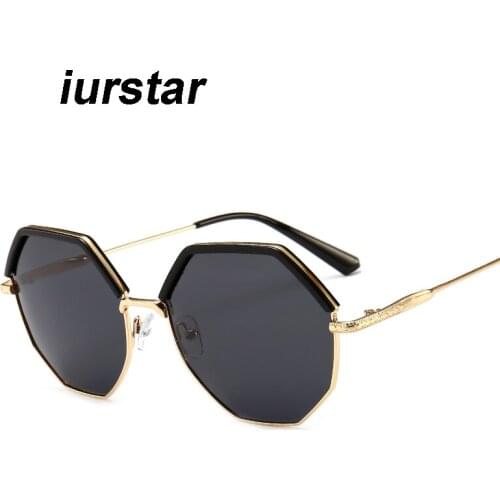 Women Steampunk Style Vintage Sun Glasses Female Metal Frame Vocation Accessories Goggle UV400 Octagon Eyewear Street Shades