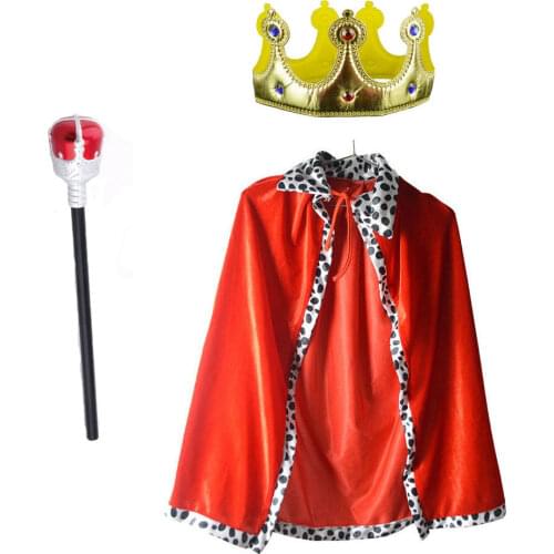 Halloween costume for kids Boys Men Cloak King Prince Crown Birthday Party christmas Children CosplayCarnival Gift Carnival