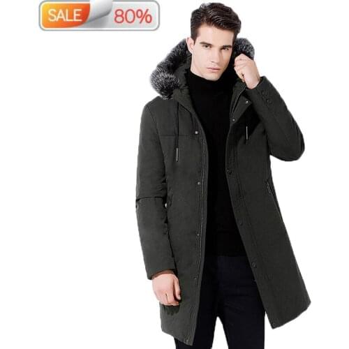Winter Duck Jacket Men Clothes 2020 Streetwear Fashion Fox Fur Collar Hooded Down Coat Parka Doudoune Homme ZL3A9
