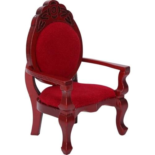 1:12 Dollhouse Miniature Vintage Wooden Carved Dining Chair Furniture
