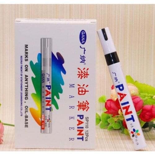 1 Pcs Paint Pen 12 Colors Waterproof Markers Car Tire Mend Paint Pen Creative DIY Album Graffiti Pens Signing Pens Art Supplies