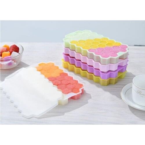 1PC Ice Tray Cube Mold Honeycomb Silicone Ice Cube Maker Mold For Ice Cream 3D DIY Home Party Bar Whiskey Cold Drink Tool XB 086