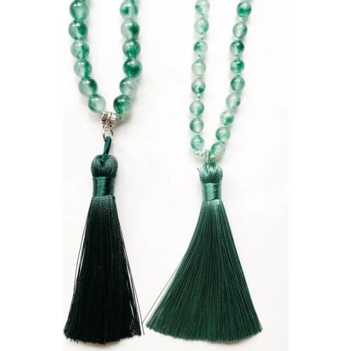 6 8mm Onyx Stone Bead Mala Pierre Naturelle Prayer Jewelry Prayer Beads Muslim Bracelet 8cm Tassel Hand Knotted 1PC