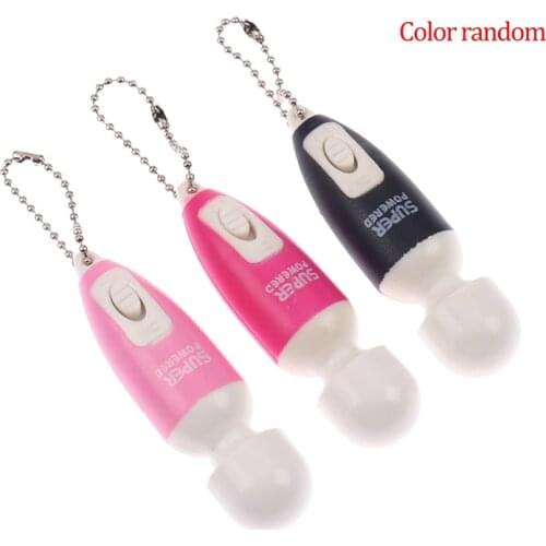 1PCS (Random Color) Portable Mini Massage Stick Tiny Stress Relief Electronic Key-Chain Ring Full Body Massager With Button