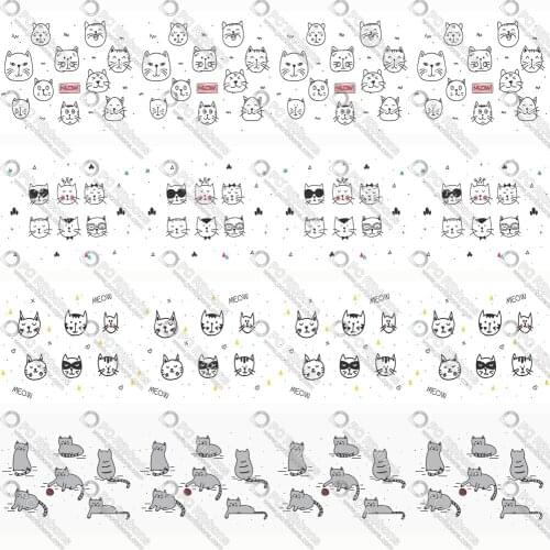 16-75MM Cute Cat Avatar Printed Grosgrain Polyester Ribbon 50Yards Gift Wrapping Diy Bows Wedding Drections Ribbons