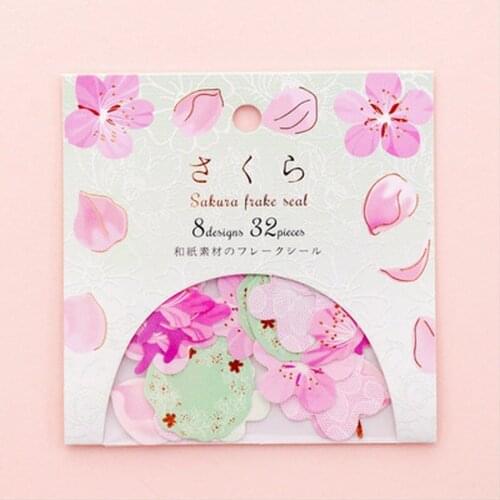30packs cherry blossoms sticker paper hand account stickers creative stickers night scenery DIY scrapbook wholesale 9.5*9.5CM
