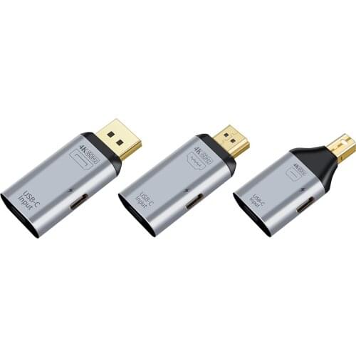 Type-C Female To HDMI-compatible DisplayPort DP Male Adapter 4K 60Hz For PC For Windows Android Laptop