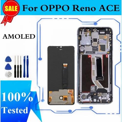AMOLED For OPPO Reno ACE PCLM10 LCD Display Screen With Frame Touch Panel Digitizer Assembly Replace Part