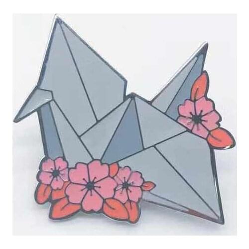 Paper Crane Hard Enamel Pin Badge Brooch
