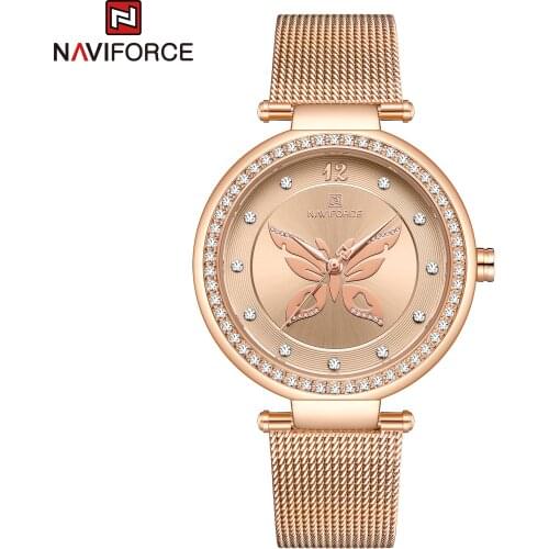 NAVIFORCE Women Watch Fashion Casual Simple Lady Quartz Wristwatch Elegant Girl Gift Bracelet Female Clock Relogio Feminino 2021