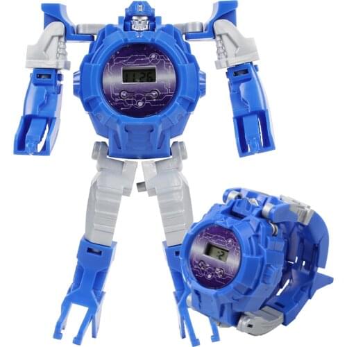 Deformation Robot Watch Children Electronic Wristwatch Robots Transformation Creative Cartoon Figures Toys Kids Gift 2021