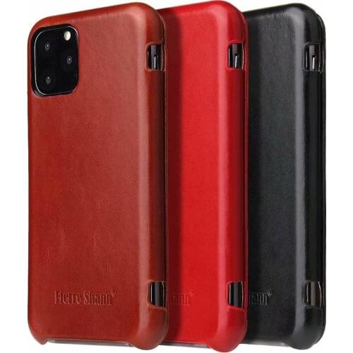 Fierre Shann Genuine Leather Case For iPhone 11 Pro Max X XR XS Max 6 6S 7 8 plus Flip Phone Cases Super Luxury Cover Shell
