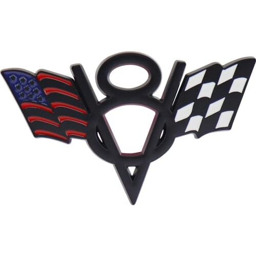 Black Red American flag V8 V 8 for Fender Trunk Emblem Badge Sticker