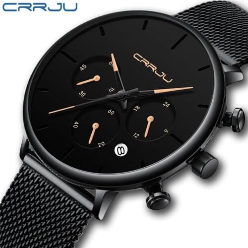 CRRJU 2271 Unique Style Casual Fashion Men Watches Brand Luxury Quartz Watch Men Chronograph Wristwatch