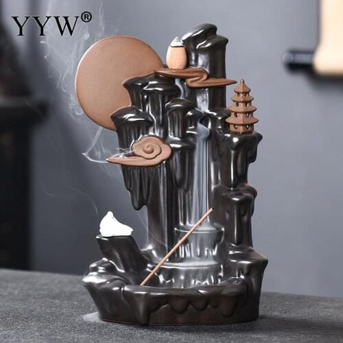 Mountain Burner Incense Waterfall Incense Burner Holder Aromatherapy Backflow Incense Burner Handcrafts Incense Holder Censer