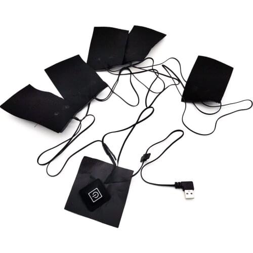 5 in 1 USB Electric Heated Jacket Heating Pad Themal Warm Winter Car Heating Vest Pads supplier