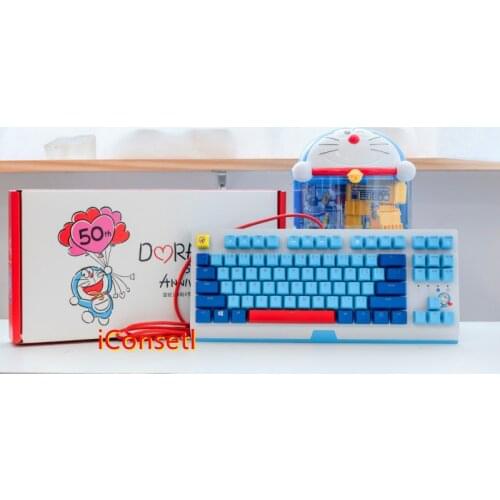 New Razer Doraemon 50th Anniversary Limited edition gaming Keyboard 87keys e-sports game office backlight mechanical keyboard