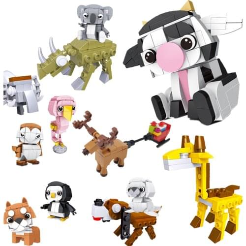 Animals Friends Children Toys Giraffe Hobbies Model Building Penguin Sea Lion Blocks Accessories Parts Friends Animal Kids Gifts