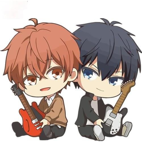 Personality Mafuyu and Ritsuka Chibis Car Decoration Car Sticker Road Bike Decal Good Quality Waterproof Sun Protection Anti-UV