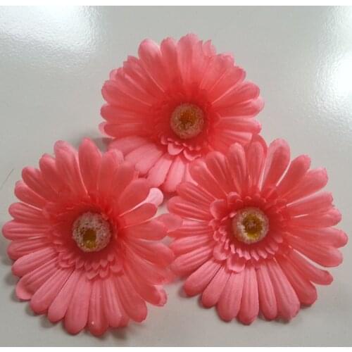 Hot sale 50pcs/lot 10cm Artificial Gerbera Daisy Silk Flowers Heads For DIY Wedding Party Home Decor DIY Craft Supplies flower