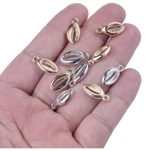 IYOE 50/100/150pcs 9x17mm Shell Charms Plastic CCB Pendant Charms For DIY Necklace Bracelet Jewelry Making Supplies