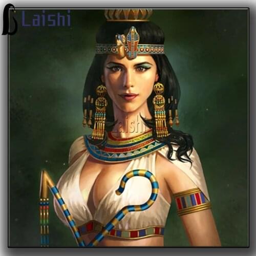 Full Square Drill Diamond Painting by Number Cleopatra Egypt Queen 5D Diy Diamond Embroidery Woman Mosaic Rhinestone Hobby
