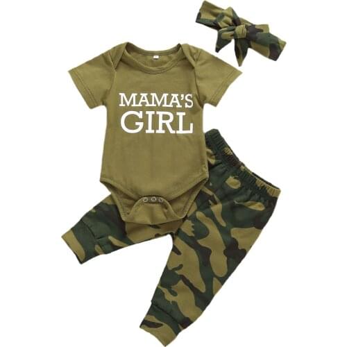 Summer Newborn Baby Boy Girl Short Sleeve Top Romper Pants Hat or Headband Outfits Clothes 3PCS Set