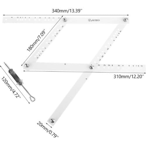 34cm Scale Drawing Ruler Pantograph Folding Ruler Reducer Enlarger Tool Craft B85C