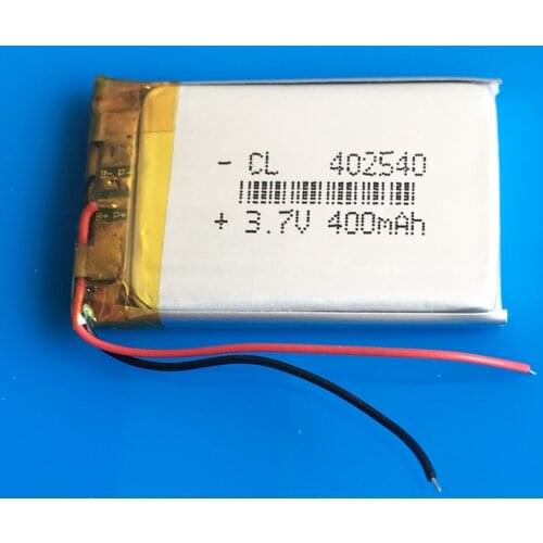 3.7V 400mAh 402540 lipo battery li polymer lithium Rechargeable batteries for MP3 MP4 GPS DVD bluetooth recorder e-book camera