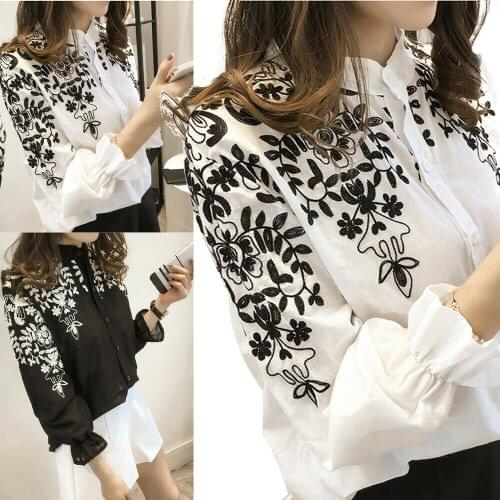 Meihuida Women's Shirts With Embroidery