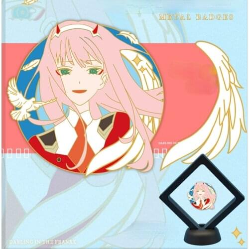 Darling in the FranXX Anime Cosplay Metal Badge Zero Two Handmade Enamel Pin Lapel Pins Button Brooch Collection Souvenir Gift