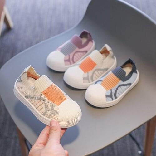 Infant Toddler Shoes 2021 Spring Girl Boy Casual Shoes Comfortable Baby Kids Shoes Non-slip Soft Bottom Stitching Color Sneakers