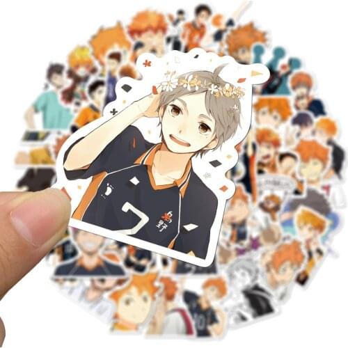 New 50PC Haikyuu!! Stickers Japanese Anime Sticker Volleyball for Decal on Guitar Suitcase Laptop Phone Fridge Car Motorcycle