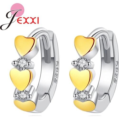 New Brand 925 Sterling Silver Crystal Engagement Clip Earrings Fine Jewelry For Women Gift Cubic Zirconia Heart Birthday Gift
