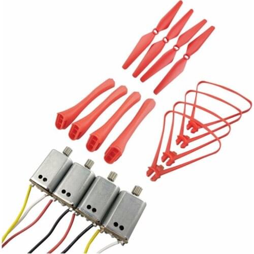 Upgraded Spare Parts Propeller Protectors Blades Frame Landing Skids Set for Syma X8SW X8SC X8 PRO X8SG RC Mini Aircraft -Red