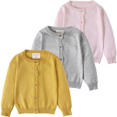 Boys Girls Knitted Cardigan 1-5Yrs Girls Cardigan Autumn Cotton Sweater Top Baby Children Clothing Toddler Sweater Kids Spring