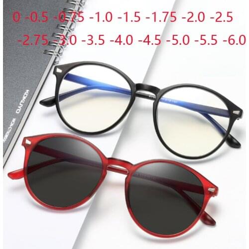 Anti-UV Finished Optical Eye Glasses Frames With Myopia Lens For Women Men Sun Photochromism Eyeglasses Degree oculo -1.0 to-6.0