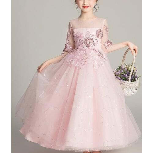 Girls' Dresses Kids 3-14 Summer Evening Party Frock Flower Gown Princess Girls Dress Childrens Tutu Dress 1716