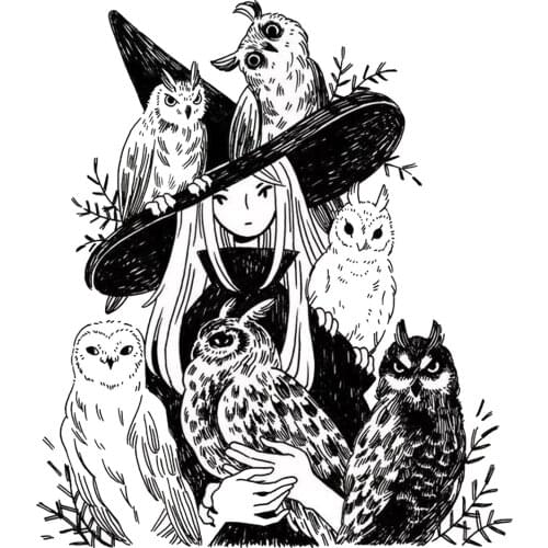 AZSG Owl / Halloween Witch Clear Stamps For DIY Scrapbooking Decorative Card Making Crafts Fun Decoration Supplies
