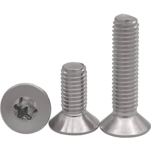 5/50pcs M1.6 M2 M2.5 M3 M4 M5 M6 M8 M10 304 A2-70 stainless steel GB2673 Six-Lobe Torx Flat Countersunk Head Screw Six Lobe Bolt