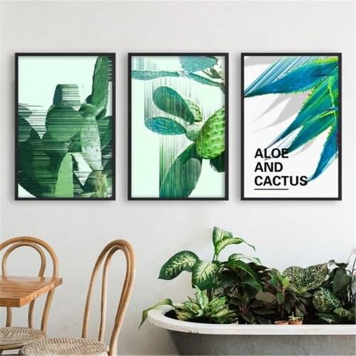 Modern Green Cactus Plants Aloe Poster Canvas Print Painting Wall Art Office Home Decoration
