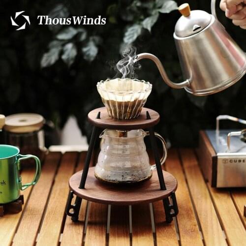Thous Winds Outdoor Solid Wood Coffee Table Outdoor Camping Hand Coffee Holder Coffee Drip Filter Holder