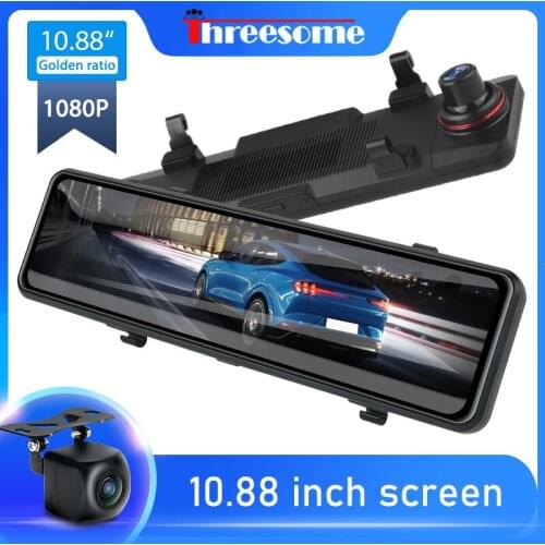 10.88 inch car DVR streaming media touch square screen dash cam motion detection Super Night Vision 1080P camera 24H Recording