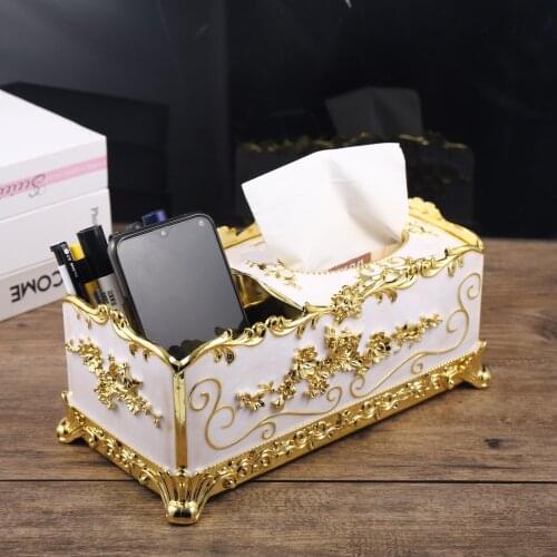 European Style High Grade Napkin Box Toilet Tissue Box Hotel Living Room KTV Creative Plastic Car Paper Box Tissue Boxes
